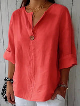 V Ausschnitt Bluse Damen | Lässig & Elegant – Rot