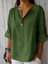 V Ausschnitt Bluse Damen | Lässig & Elegant – Grün