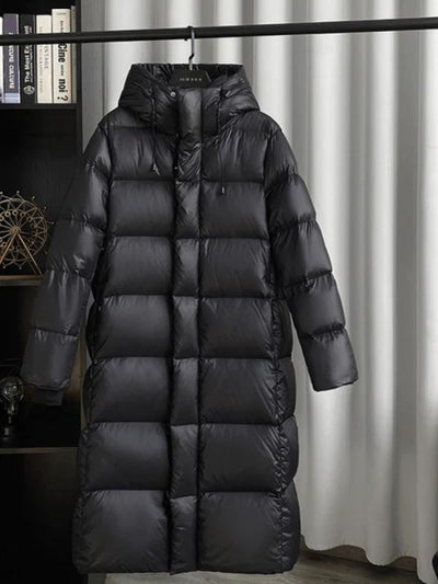 Lange Damen Winterjacke mit Reißverschluss