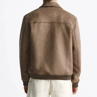 Herren Vintage Wildleder Jacke in Retro-Stil