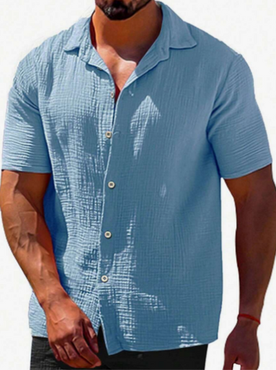 Moderne Leinen Herren Hemd