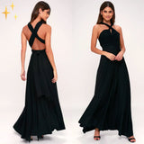 Vielseitiges Wickelkleid Multiway Design | Damenkleid – Schwarz