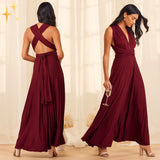 Vielseitiges Wickelkleid Multiway Design | Damenkleid – Burgunderrot