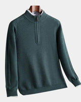 VILHELM™ | BASIC-PULLOVER MIT HALBEM REIẞVERSCHLUSS – Blau