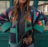 Vintage Jacke Karomuster – Mehrfarbig