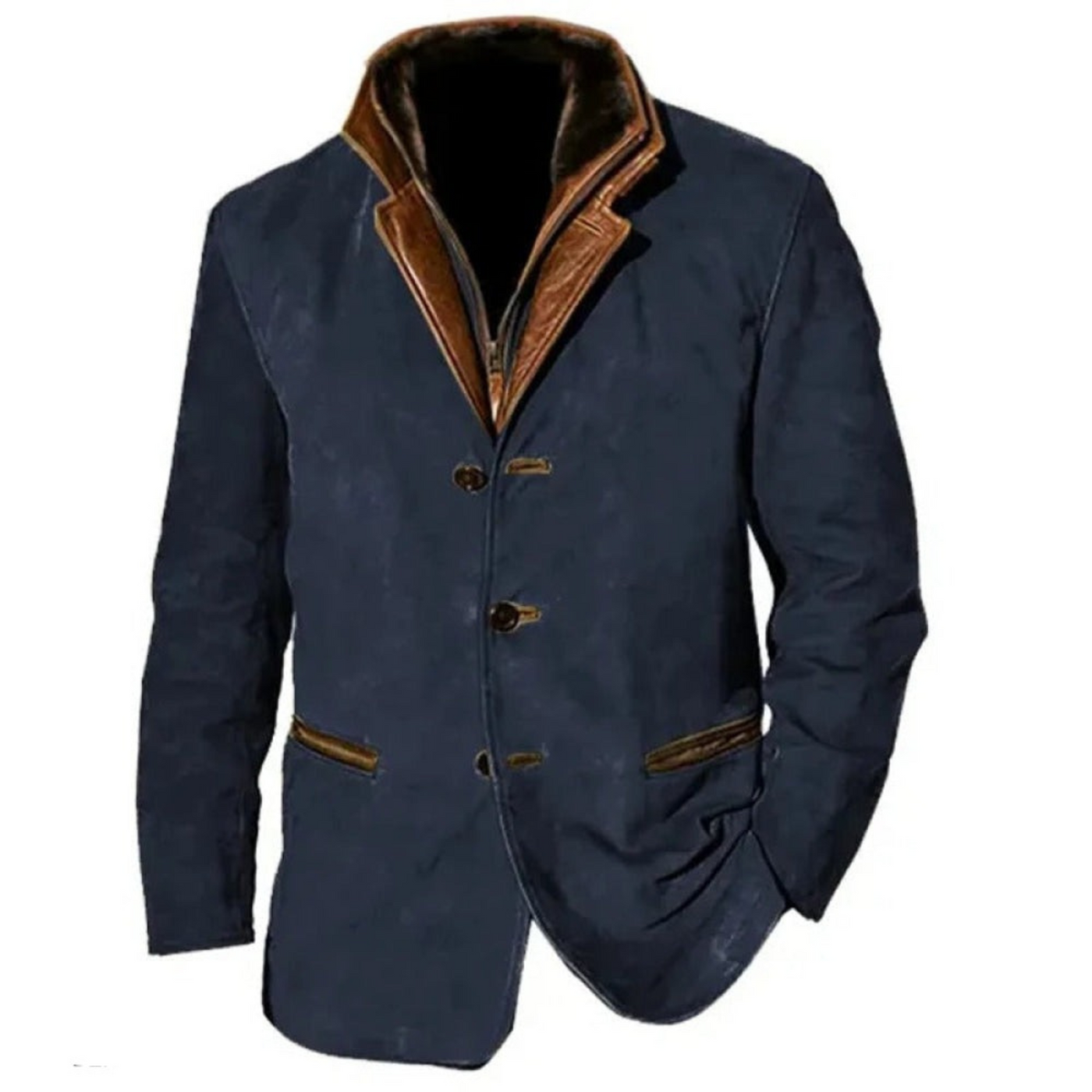 Vintage-Jacke | Mit Knöpfen | Mit Reißverschluss | Wildlederjacke | Herrenjacke