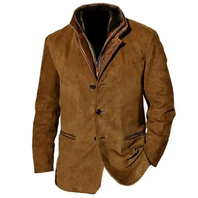 Vintage-Jacke | Mit Knöpfen | Mit Reißverschluss | Wildlederjacke | Herrenjacke