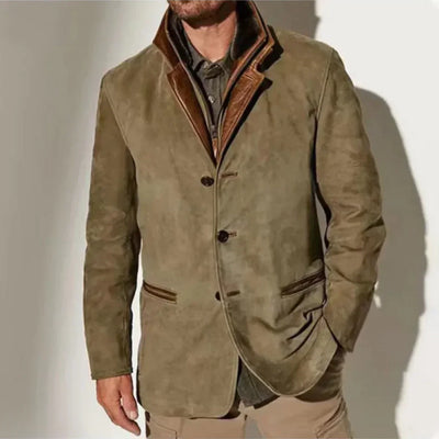 Vintage-Jacke | Mit Knöpfen | Mit Reißverschluss | Wildlederjacke | Herrenjacke