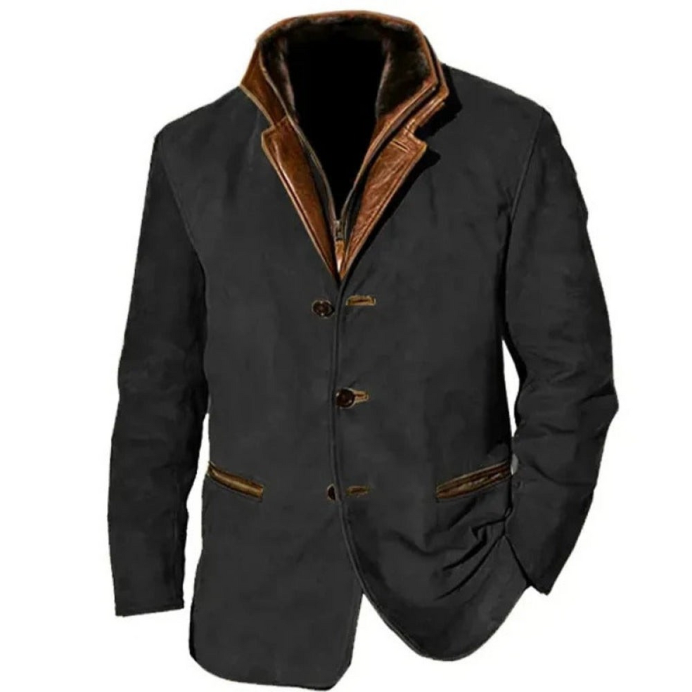 Vintage-Jacke | Mit Knöpfen | Mit Reißverschluss | Wildlederjacke | Herrenjacke