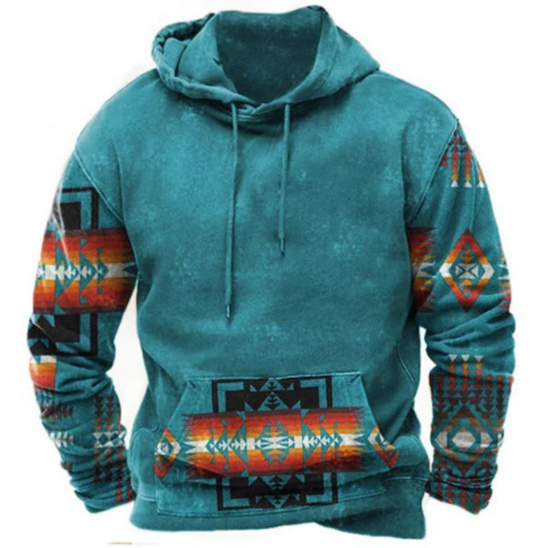 Vintage Kapuzenpulli mit Tribal-Print