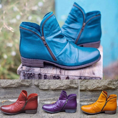 Vintage Stiefel mit Reißverschluss für Herbst