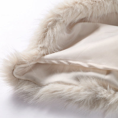 Cropped Kunstfell Pullover mit weiten Ärmeln für Damen