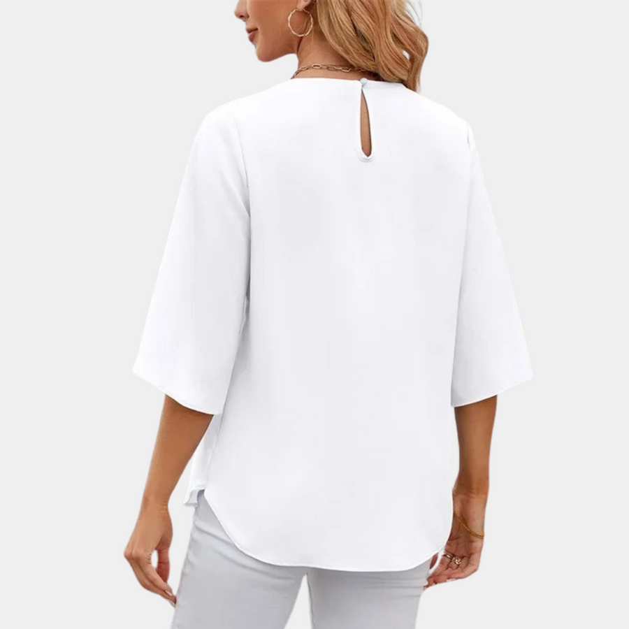 Elegante Damen Bluse mit Faltendetails und raffinierten Ärmeln