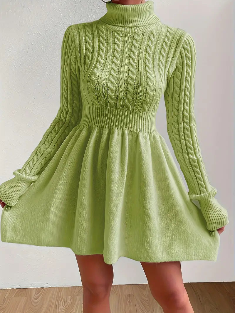 Damen A-Linien Pulloverkleid mit langen Ärmeln und femininem Schnitt