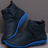 Wasserdichte Damen-Stiefeletten zum Hineinschlüpfen mit Gummisohle – Blau