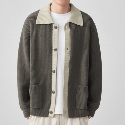 Gerippter Herren Strickcardigan