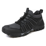 Wanderschuhe Damen | Elastisches Schnürsystem & Rutschfester Halt – Dunkelgrau