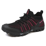 Wanderschuhe Damen | Elastisches Schnürsystem & Rutschfester Halt – Dunkelrot