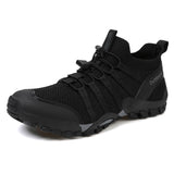 Wanderschuhe Damen | Elastisches Schnürsystem & Rutschfester Halt – Schwarz