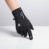 Wasserfeste Touchscreen-Handschuhe mit rutschfester Innenfläche – Schwarz