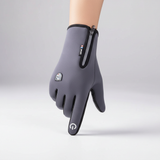 Wasserfeste Touchscreen-Handschuhe mit rutschfester Innenfläche – Grau