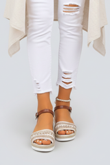 Katharina | Damen elegante Riemchensandalen für den Abend – Braun