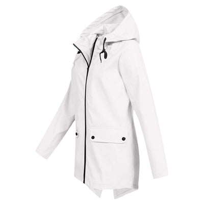 Stylische Leichte Regenjacke mit Kapuze und Reissverschluss für Damen | Ideal für den Winter