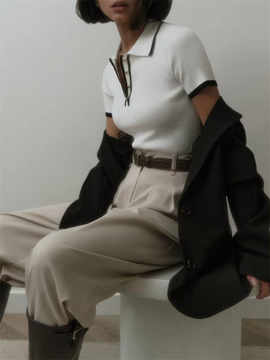 Elaina® | Gestricktes Poloshirt