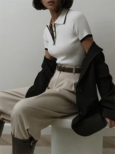 Elaina® | Gestricktes Poloshirt