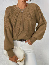 Daniela | Eleganter Zopfmuster-Pullover Für Damen – Braun