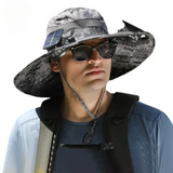 Outdoor-Sonnenhut mit integriertem Solarlüfter und verstellbarer Passform – F