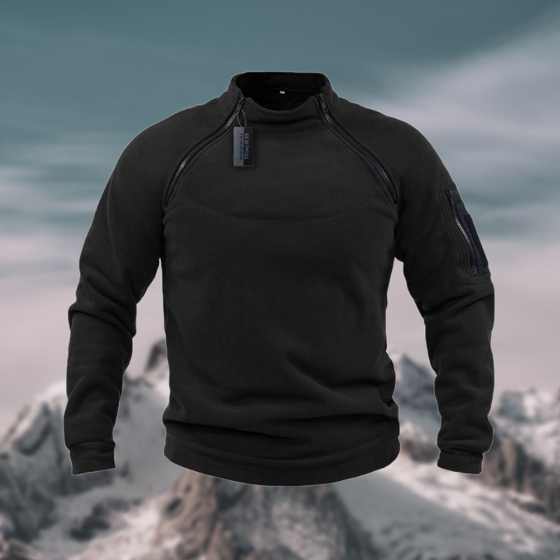 Windsichere Fleecejacke mit hohem Kragen