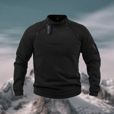 Windsichere Fleecejacke mit hohem Kragen