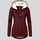 Winterjacke Damen | Regenjacke Damen | Wasserabweisend & warm gefüttert – Rot