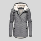 Winterjacke Damen | Regenjacke Damen | Wasserabweisend & warm gefüttert – Grau