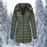Winterjacke Damen | Steppjacke Damen | Abnehmbare Kapuze & wasserabweisende Oberfläche – Grün