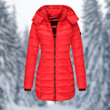 Winterjacke Damen | Steppjacke Damen | Abnehmbare Kapuze & wasserabweisende Oberfläche – Rot