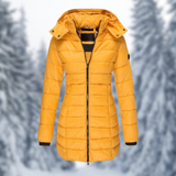 Winterjacke Damen | Steppjacke Damen | Abnehmbare Kapuze & wasserabweisende Oberfläche – Gelb