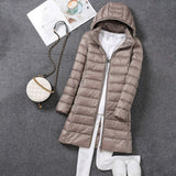 Winterjacke Damen | Steppjacke Damen | Lang geschnitten: mehr Wärmegefühl & Schutz – Khaki