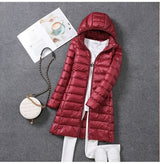 Winterjacke Damen | Steppjacke Damen | Lang geschnitten: mehr Wärmegefühl & Schutz – Dunkelrot