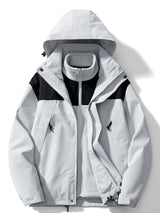 Winterjacke Damen | Übergangsjacke Damen | 3-in-1 Design: schnell anpassbar & zuverlässig bequem – Grau