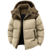 Winterjacke Herren | Gefütterte Kapuzenjacke | Outdoor Jacke Herren – Khaki