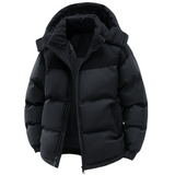 Winterjacke Herren | Gefütterte Kapuzenjacke | Outdoor Jacke Herren – Schwarz