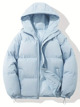 Winterjacke Herren | Steppjacke Herren | Integrierte Kapuze & elastische Abschlüsse – Blau