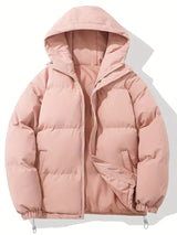Winterjacke Herren | Steppjacke Herren | Integrierte Kapuze & elastische Abschlüsse – Rosa