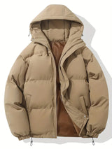 Winterjacke Herren | Steppjacke Herren | Integrierte Kapuze & elastische Abschlüsse – Braun