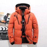 Winterjacke Herren | Steppjacke mit Kapuze | Windfest & Warm für kalte Tage – Orange