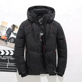 Winterjacke Herren | Steppjacke mit Kapuze | Windfest & Warm für kalte Tage – Schwarz