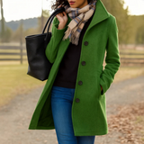 Wintermantel Damen | Hochstellkragen & Eingrifftaschen – Grün