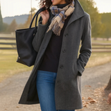 Wintermantel Damen | Hochstellkragen & Eingrifftaschen – Grau